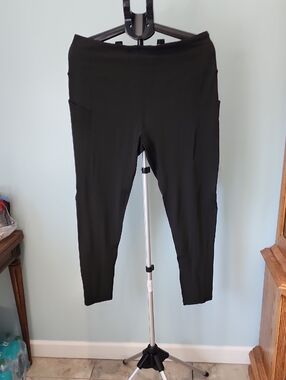 Everyday High-Waist Black Leggings with Side Pockets Set Of 3 Size 3x